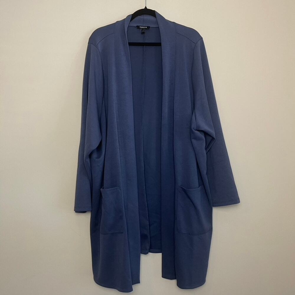 Torrid Studio Cupro Open Front Soft Stretch Duster Cardigan Office Casual Sz 5X